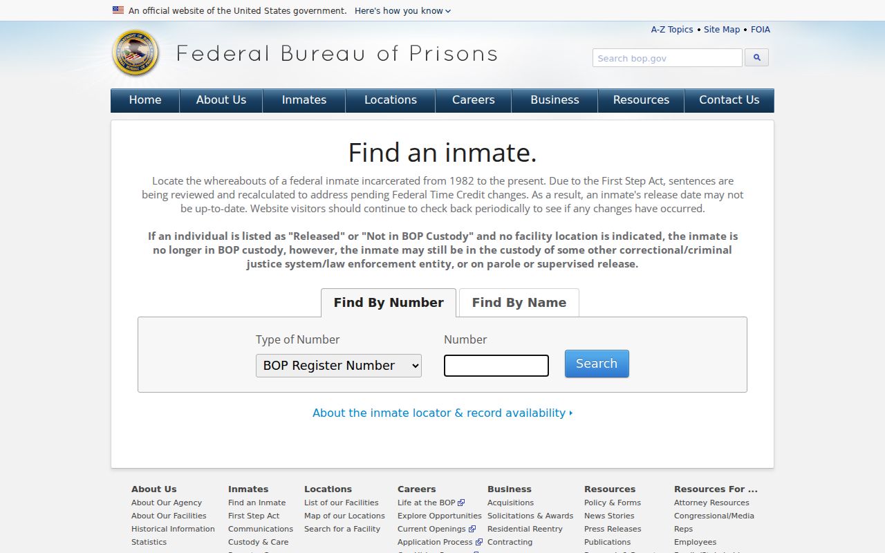 Mills County arrest search with federal Bureau of Prisons locator