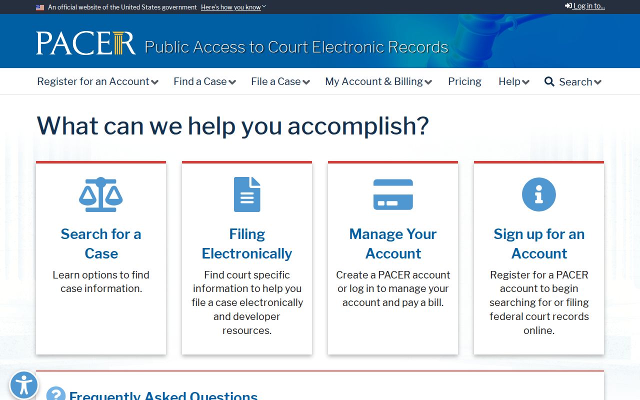 PACER federal court access shown for Emerson criminal record distinctions
